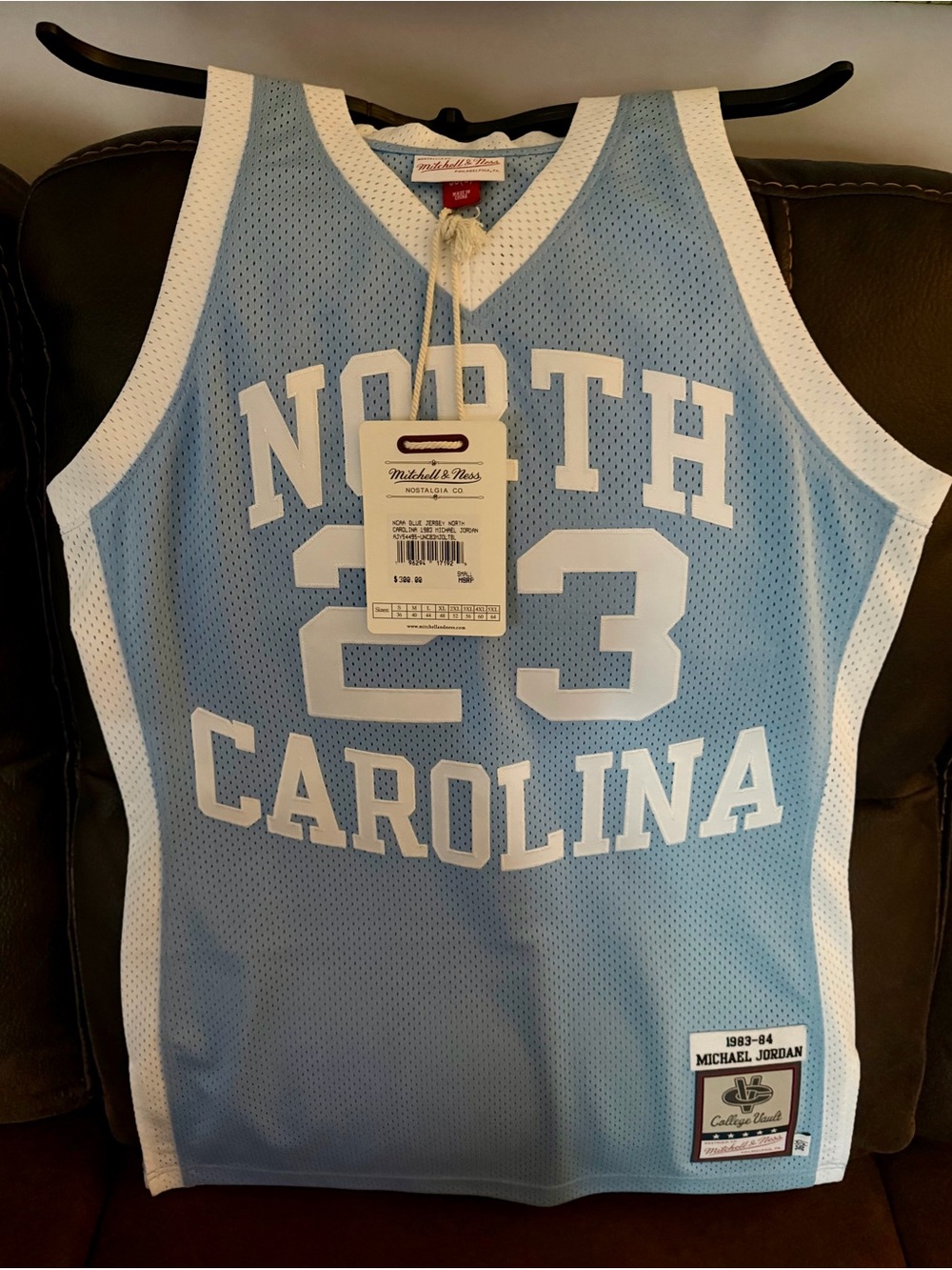 Mitchell & Ness MICHAEL JORDAN Carolina Blue and White #23 Jersey NWT SZ S